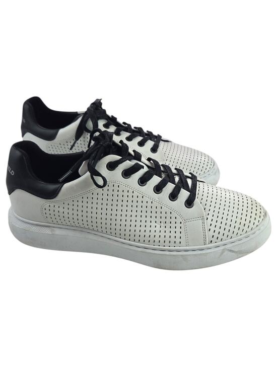 Karl Lagerfeld Other - Karl Lagerfeld | Black & White Leather Perforated Sneakers | Size 11